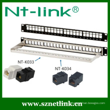 24 ports Câblage modulaire de 19 pouces Cat6 STP déchargé panneau de patch